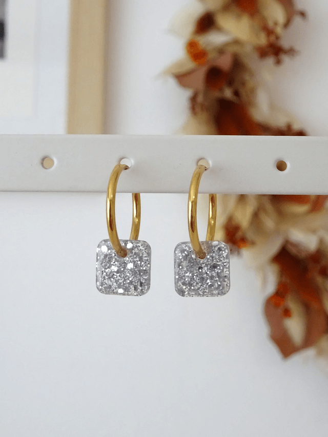 Mini Carré : paillettes argenté