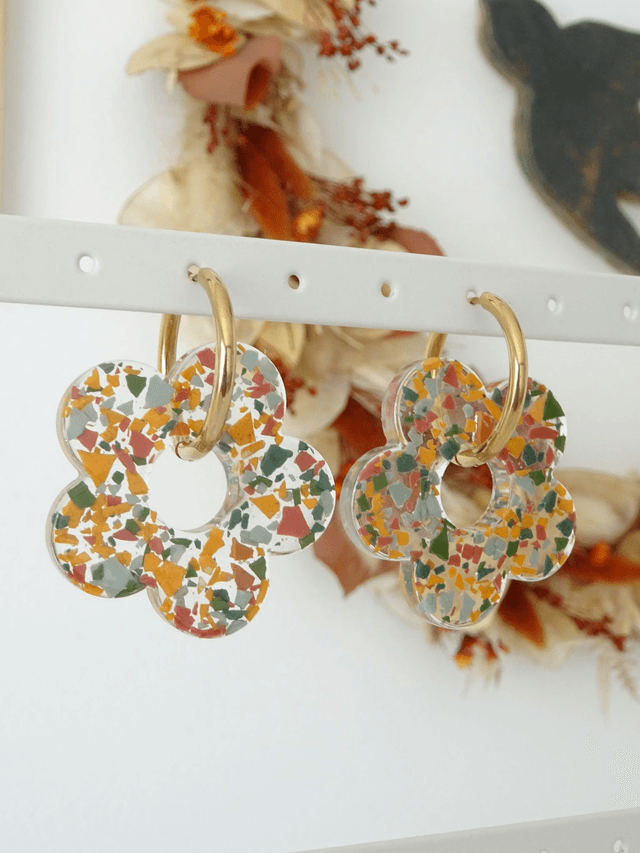 Grande fleur : Terrazzo 3 couleurs