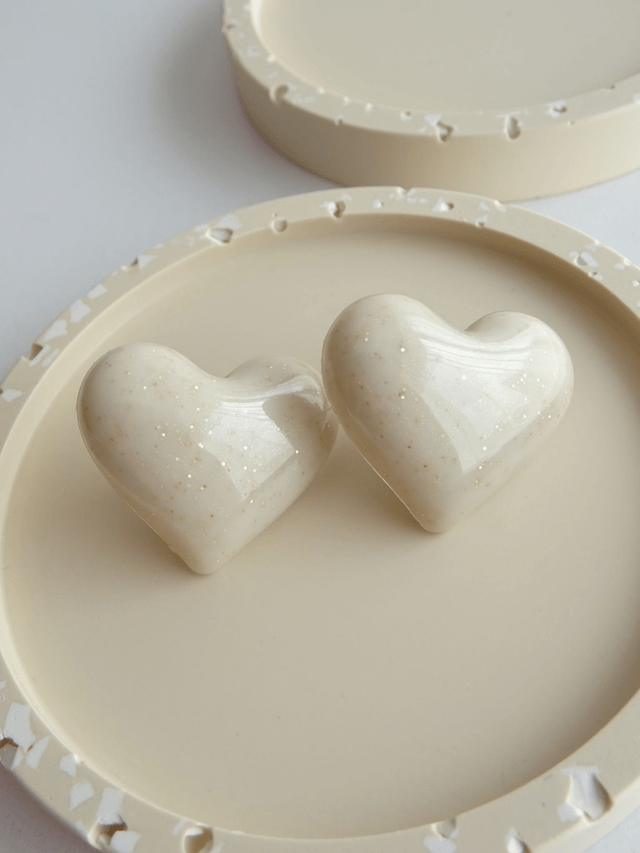 Coeur : Beige fine paillette