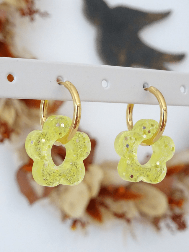 Petite fleur : Paillettes jaune