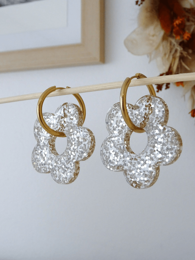 Grande fleur : paillettes champagne +