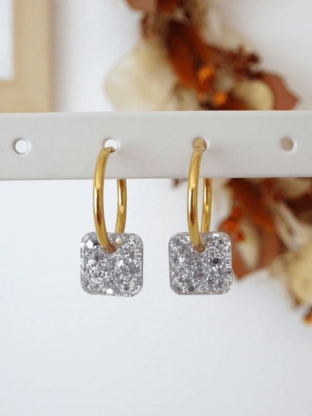 Mini Carré : paillettes argenté