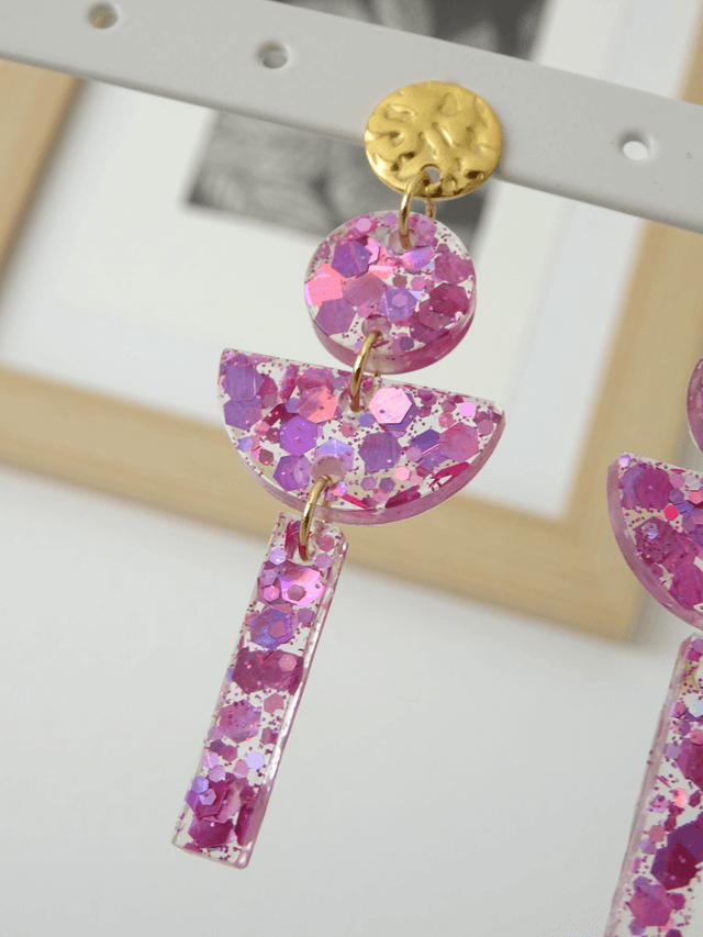 Cascade : paillettes multifacette rose