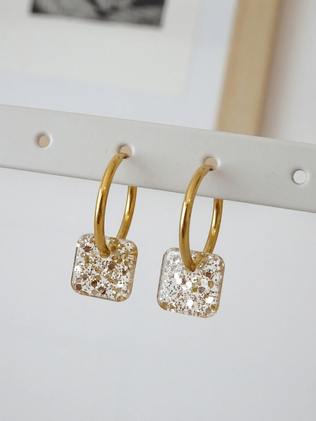 Mini Carré : paillettes doré
