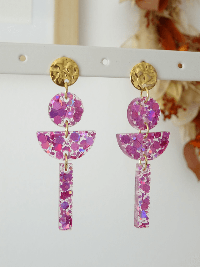 Cascade : paillettes multifacette rose