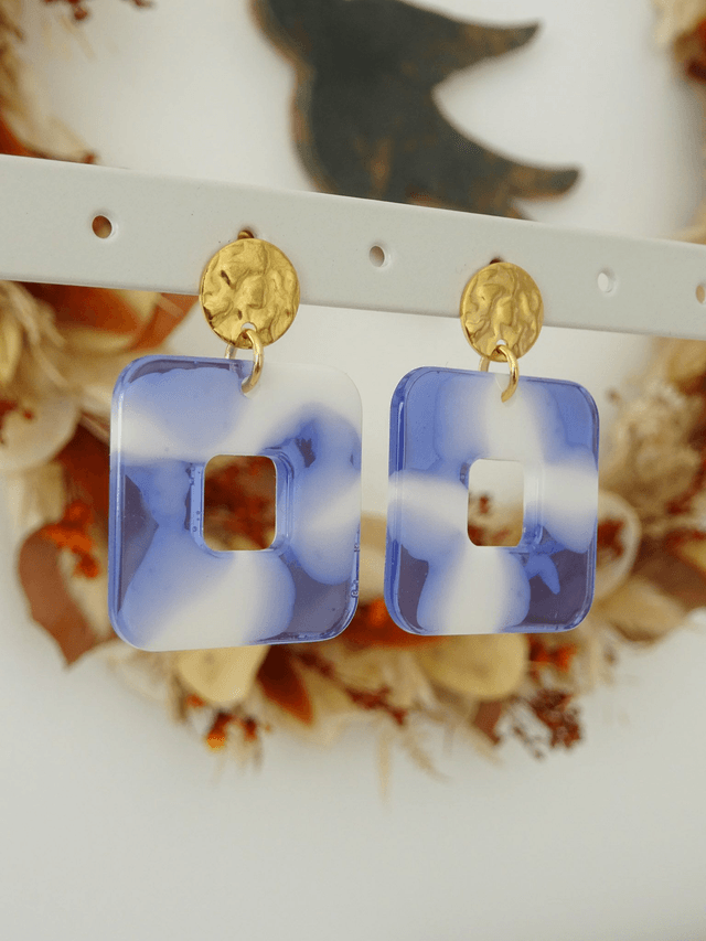 Carré : Bleu et blanc