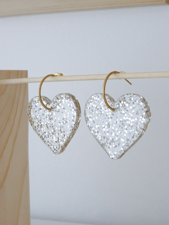 Coeur : paillettes champagne