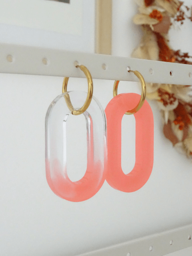 Grand Ovale : Corail et transparent 