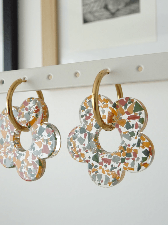 Grande fleur : Terrazzo 3 couleurs