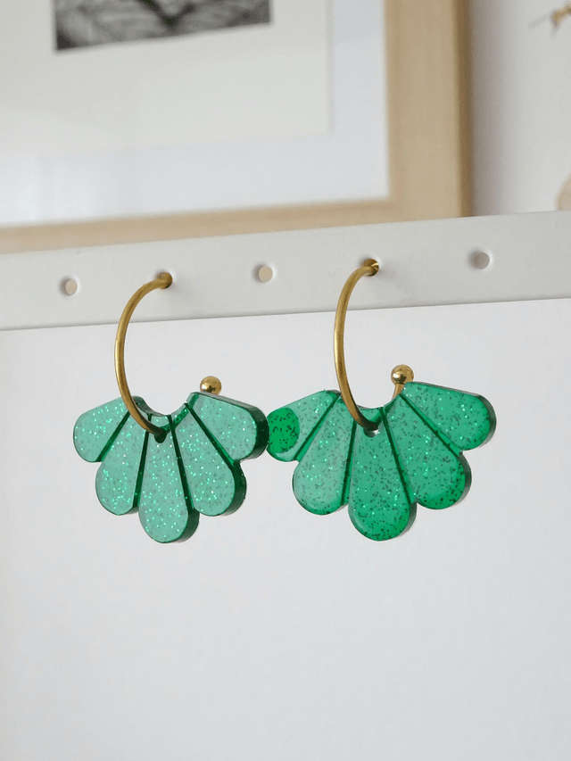 Aile de papillon : Vert paillettes