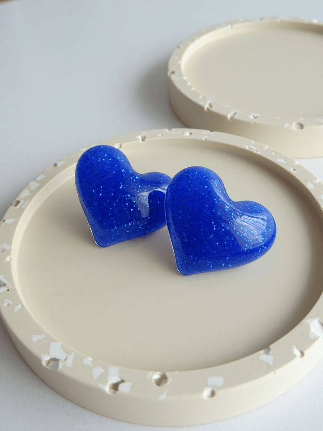Coeur : Bleu paillettes