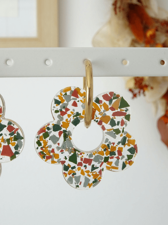 Grande fleur : Terrazzo 3 couleurs