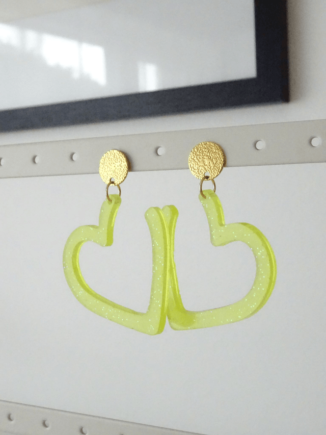 Fin coeur : Jaune paillettes