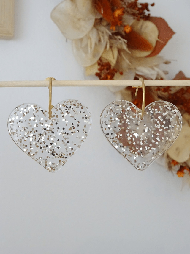 Coeur : paillettes champagne
