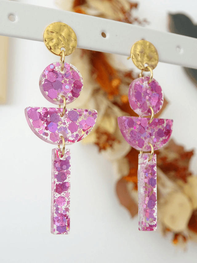 Cascade : paillettes multifacette rose