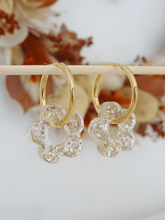 Petite fleur : paillettes champagne