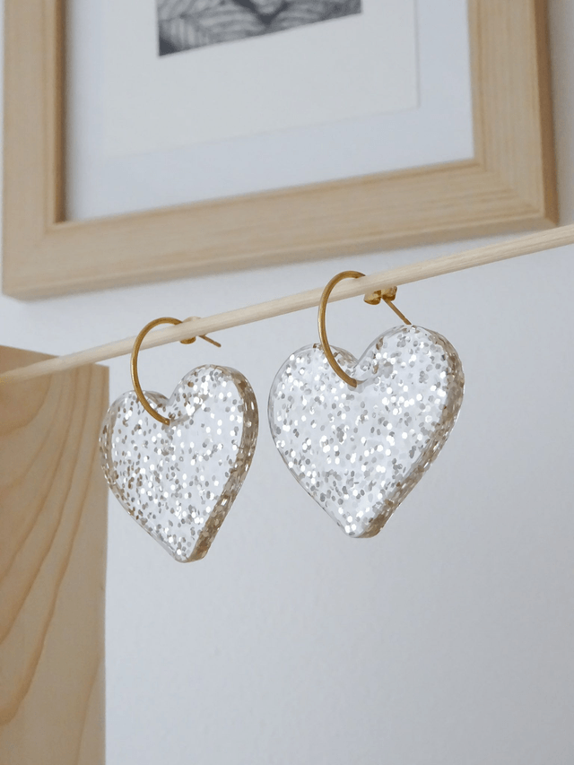 Coeur : paillettes champagne