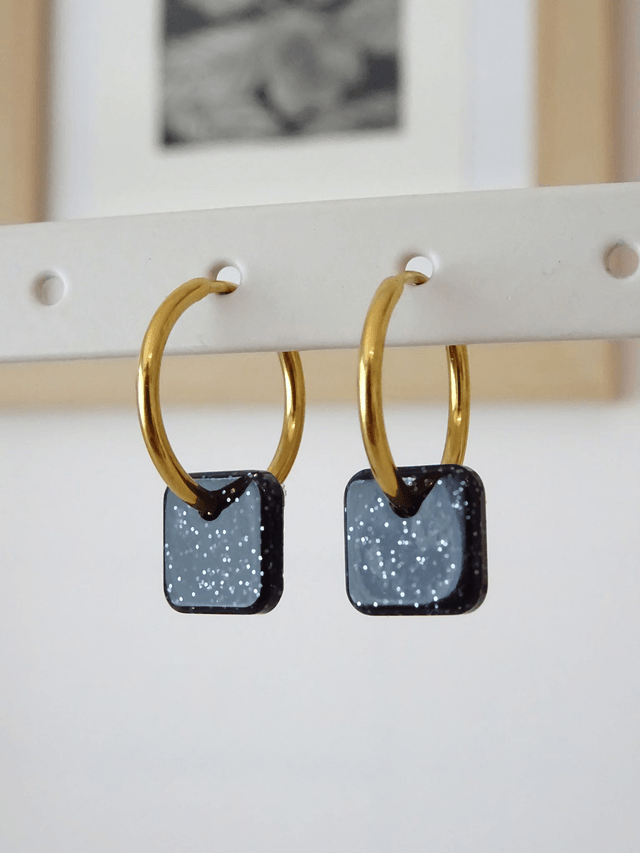 Mini Carré : paillettes noire