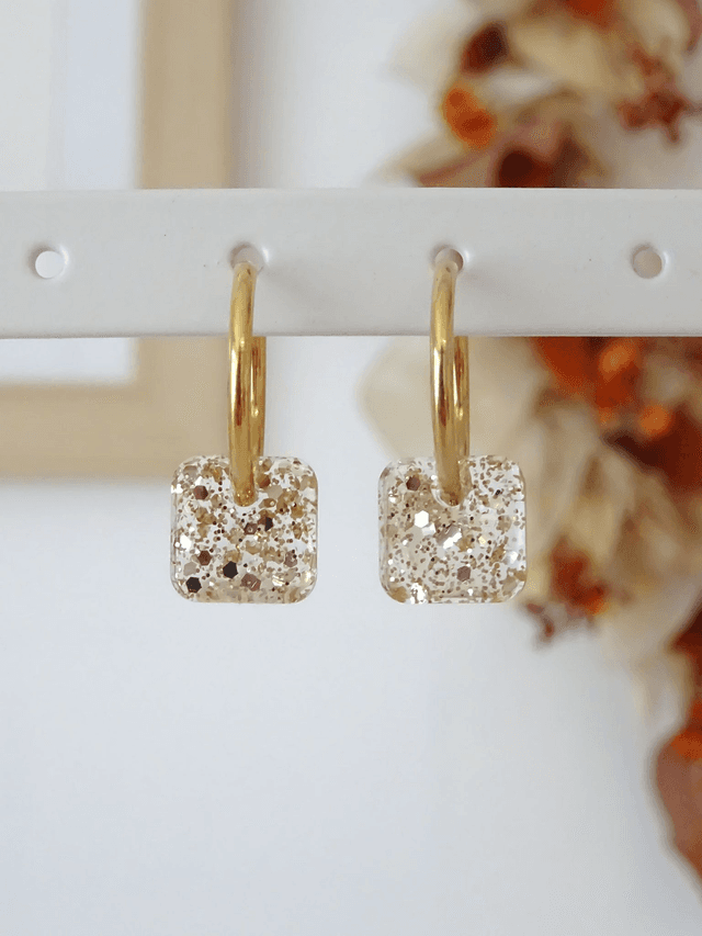Mini Carré : paillettes doré