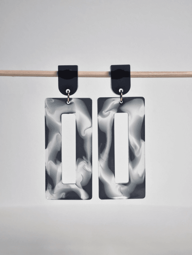 Rectangle : noir marbré