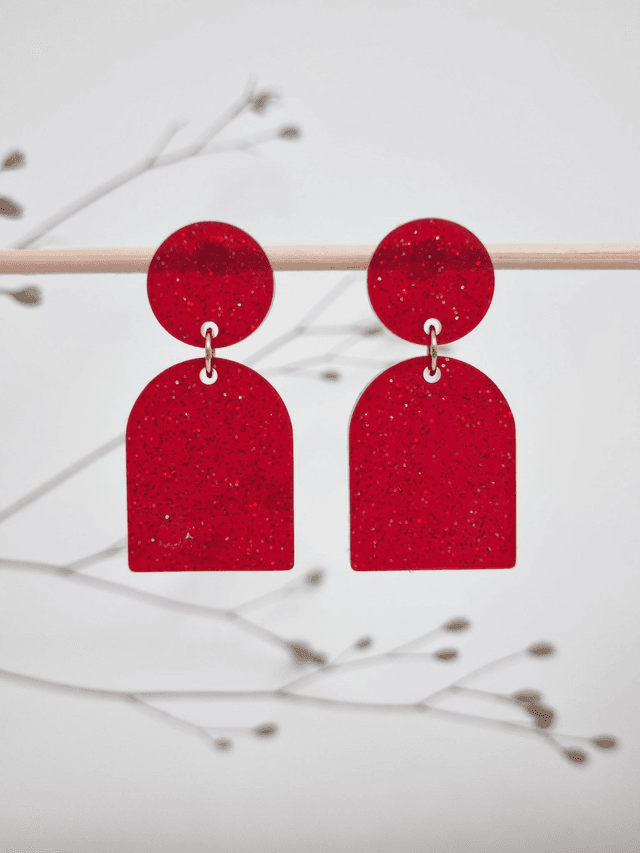 Puce et arche : Rouge paillettes